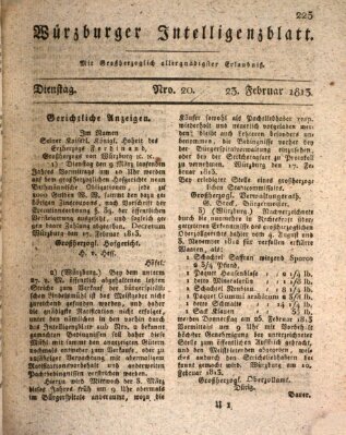 Würzburger Intelligenzblatt Dienstag 23. Februar 1813