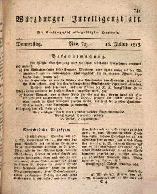 Würzburger Intelligenzblatt Donnerstag 15. Juli 1813