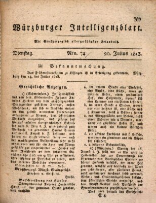 Würzburger Intelligenzblatt Dienstag 20. Juli 1813