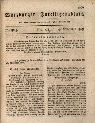 Würzburger Intelligenzblatt Dienstag 16. November 1813