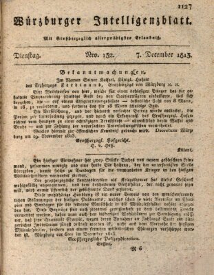 Würzburger Intelligenzblatt Dienstag 7. Dezember 1813