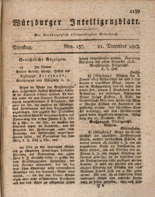 Würzburger Intelligenzblatt Dienstag 21. Dezember 1813