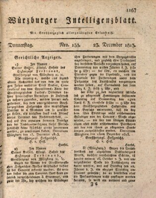 Würzburger Intelligenzblatt Donnerstag 23. Dezember 1813