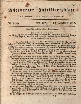 Würzburger Intelligenzblatt Dienstag 28. Dezember 1813