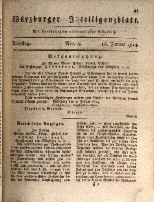 Würzburger Intelligenzblatt Dienstag 18. Januar 1814