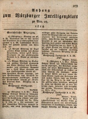 Würzburger Intelligenzblatt Dienstag 15. März 1814