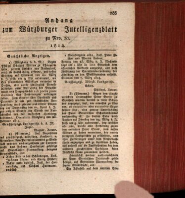 Würzburger Intelligenzblatt Donnerstag 17. März 1814