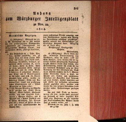 Würzburger Intelligenzblatt Dienstag 26. April 1814