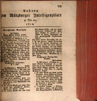 Würzburger Intelligenzblatt Samstag 11. Juni 1814