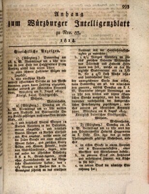 Würzburger Intelligenzblatt Samstag 13. August 1814