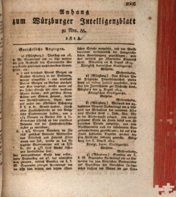 Würzburger Intelligenzblatt Donnerstag 18. August 1814