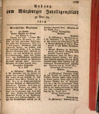 Würzburger Intelligenzblatt Dienstag 6. September 1814