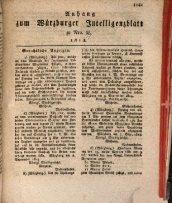 Würzburger Intelligenzblatt Samstag 17. September 1814