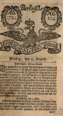 Berlinische privilegirte Zeitung Dienstag 29. August 1724