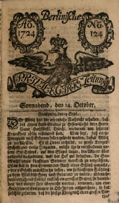 Berlinische privilegirte Zeitung Samstag 14. Oktober 1724