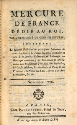 Mercure de France Mittwoch 25. November 1778