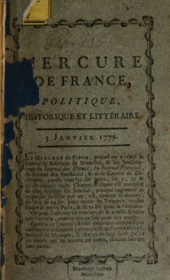 Mercure de France Dienstag 5. Januar 1779