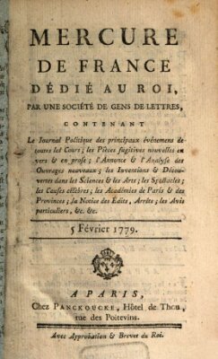 Mercure de France Freitag 5. Februar 1779