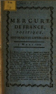 Mercure de France Freitag 5. März 1779