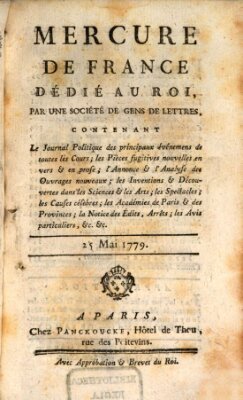 Mercure de France Dienstag 25. Mai 1779