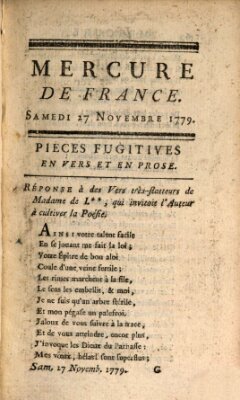 Mercure de France Samstag 27. November 1779