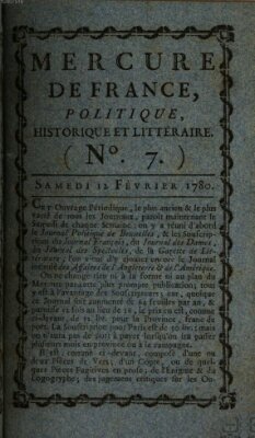 Mercure de France Samstag 12. Februar 1780