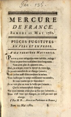 Mercure de France Samstag 20. Mai 1780