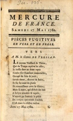 Mercure de France Samstag 27. Mai 1780