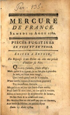 Mercure de France Samstag 19. August 1780