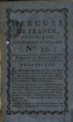 Mercure de France Samstag 12. August 1780