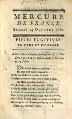 Mercure de France Samstag 14. Oktober 1780