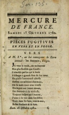 Mercure de France Samstag 28. Oktober 1780