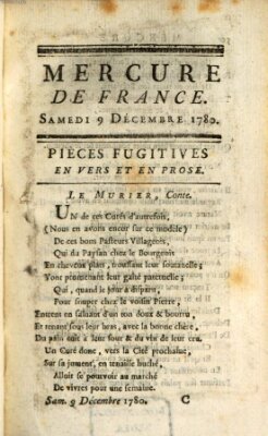 Mercure de France Samstag 9. Dezember 1780