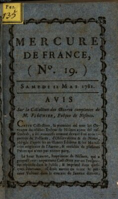 Mercure de France Samstag 12. Mai 1781