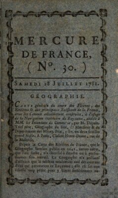 Mercure de France Samstag 28. Juli 1781