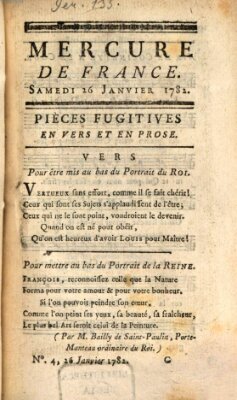 Mercure de France Samstag 26. Januar 1782