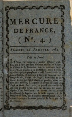 Mercure de France Samstag 26. Januar 1782