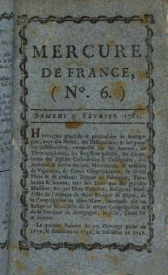 Mercure de France Samstag 9. Februar 1782