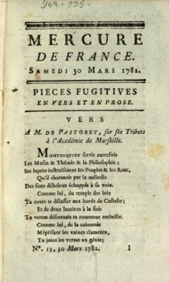 Mercure de France Samstag 30. März 1782