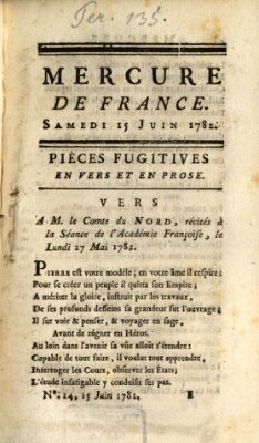 Mercure de France Samstag 15. Juni 1782