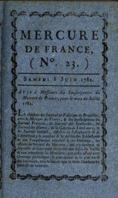 Mercure de France Samstag 8. Juni 1782