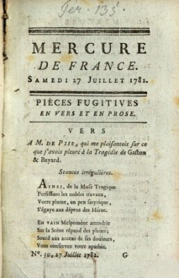 Mercure de France Samstag 27. Juli 1782