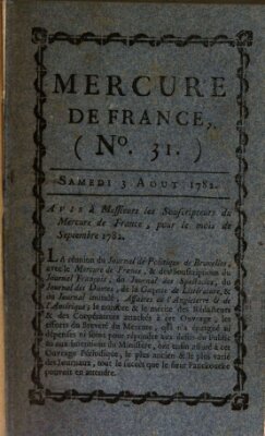 Mercure de France Samstag 3. August 1782