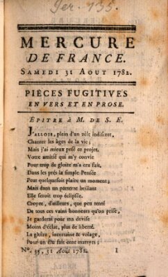 Mercure de France Samstag 31. August 1782