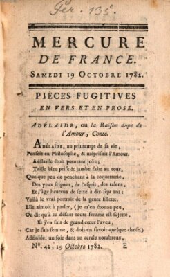 Mercure de France Samstag 19. Oktober 1782