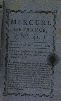 Mercure de France Samstag 19. Oktober 1782