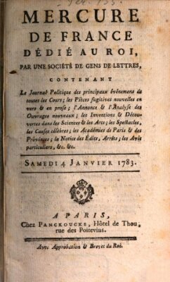 Mercure de France Samstag 4. Januar 1783