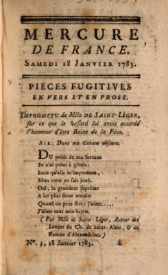 Mercure de France Samstag 18. Januar 1783