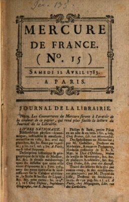 Mercure de France Samstag 12. April 1783