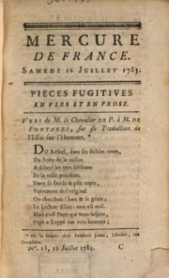 Mercure de France Samstag 12. Juli 1783